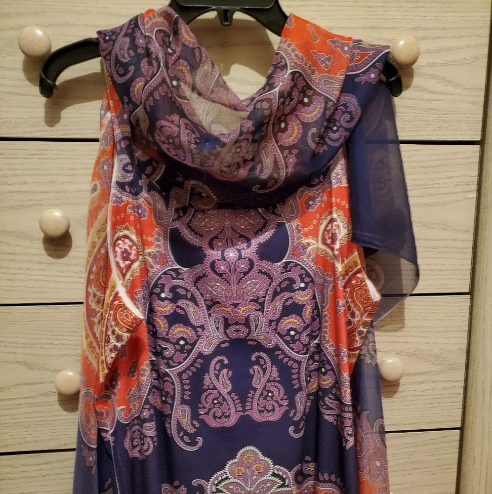 Paisley Multi-Colored Sheer Womens Blouse